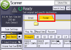 Hướng Dẫn Cài Đặt Scan To Folder Trên Máy Photocopy Ricoh Operation panel screen illustration